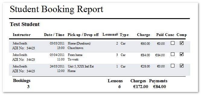 Example report detail